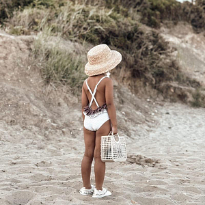 Купальник с рюшами Mrs. Ertha "Eloise Unique Dots", шоколадная крошка